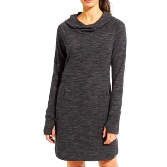 Athleta Dresses & Skirts - Athleta power down sweatshirt dress long sleeeve tunic dress hooded